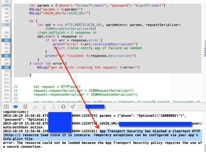 ［已解决］Swift中使用SwiftHTTP去POST出错： App Transport Security has blocked a cleartext HTTP (http://) resource load since it is insecure