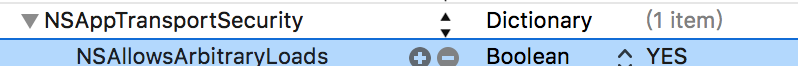 NSAllowArbitraryLoads boolean yes
