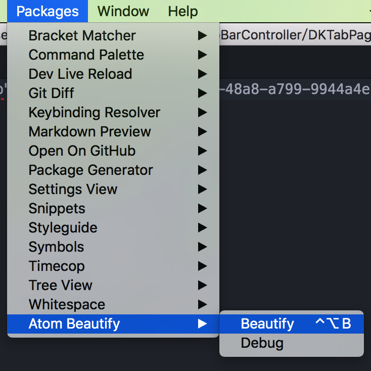 atom package atom-beautify beautify