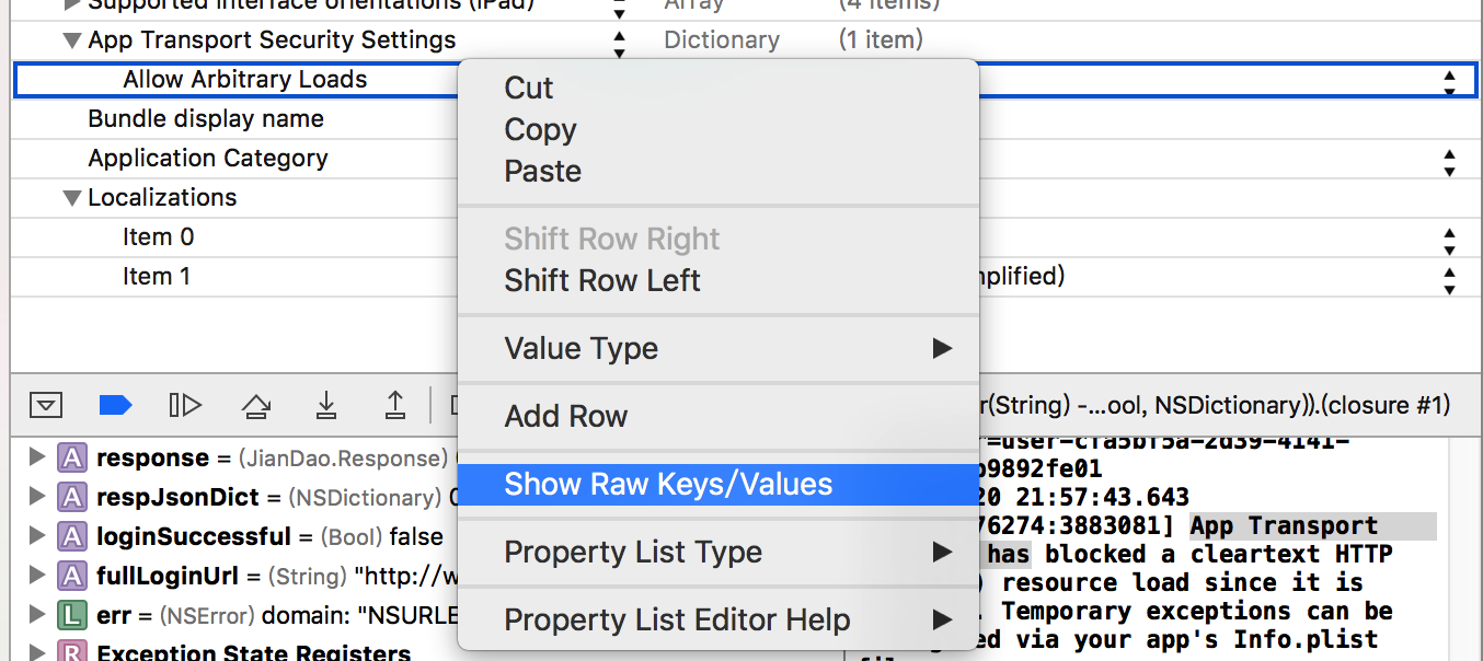 right click show raw key values