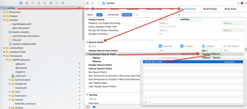 set Framework Search Paths