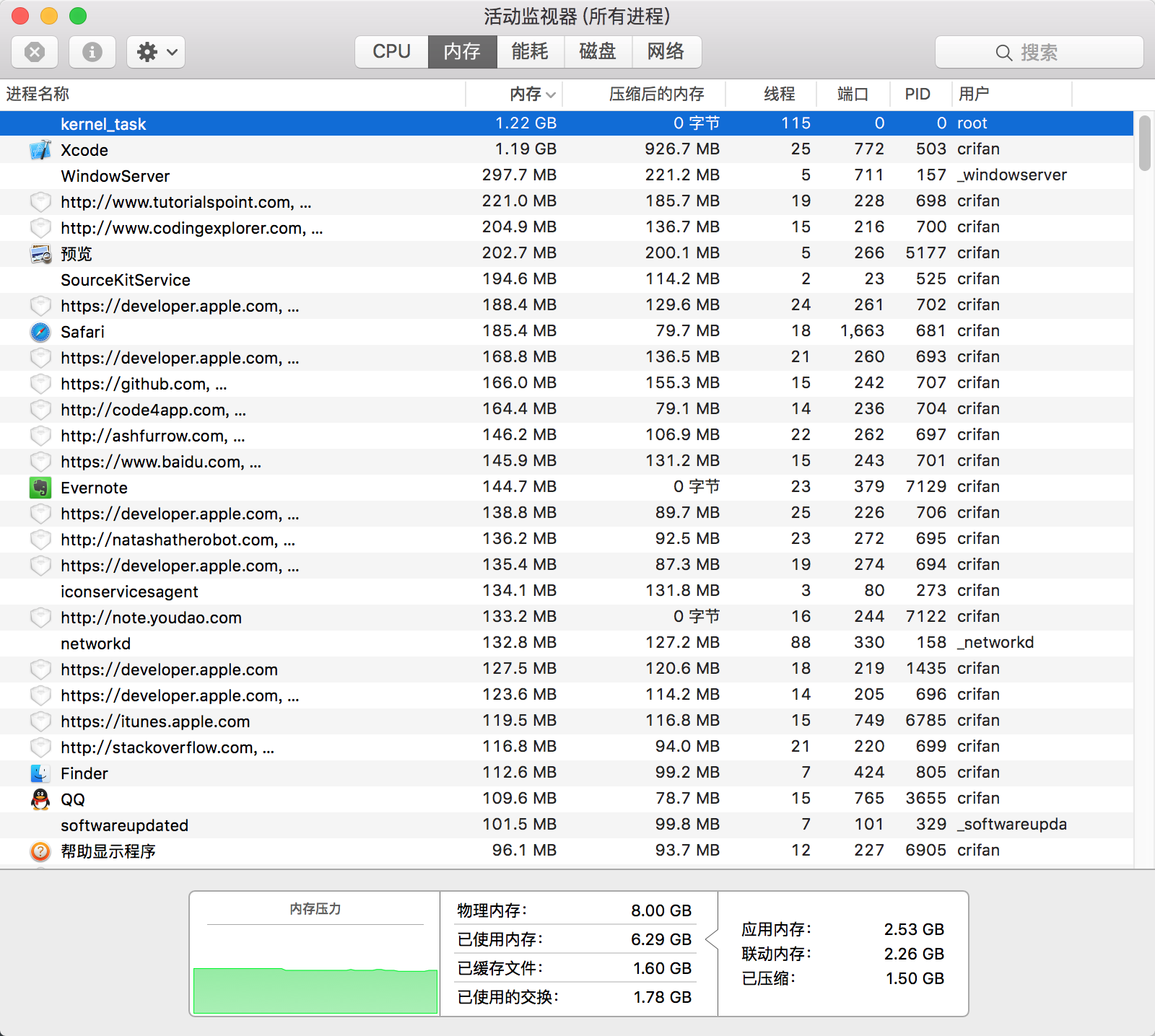 ［暂未解决］mac中系统进程kernel_task太耗内存