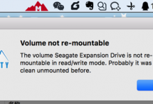 【已解决】Mac中Mounty无法读写移动硬盘：Volume not re-mountable