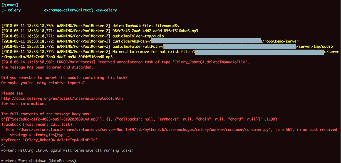 【已解决】合并Celery的task到Flask后任务运行出错：ERROR/MainProcess Received unregistered