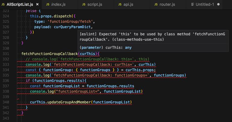 【已解决】Reactjs警告：[eslint] Expected 'this' to be used by class method (class-methods-use-this)