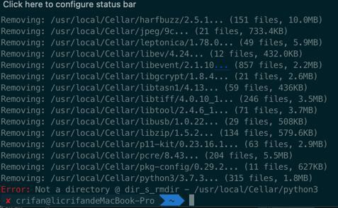 【已解决】Mac中brew install graphviz报错Error Not a directory dir_s_rmdir  /usr/local/Cellar/python3