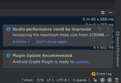【记录】根据Android Studio提示去升级Gradle和更新配置提高性能