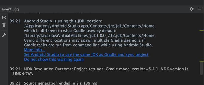 【已解决】Android Studio中gradle提示：Android Studio is using this JDK location which is different to what Gradle uses by default