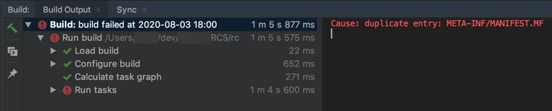 【已解决】Android Studio重新编译rctjsa报错：duplicate entry META-INF/MANIFEST.MF