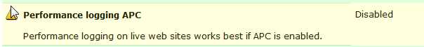 【已解决】Drupal：Performance logging APC Disabled ，Performance logging on live web sites works best if APC is enabled - carifan - work and job