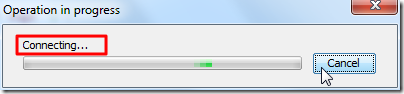 operation in progress connecting